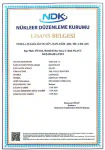 Radyoloji Röntgen Lisans Belgesi